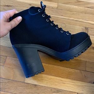 Black platform bootie